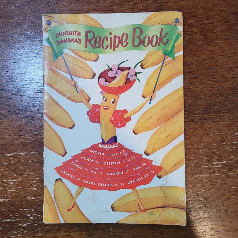 Chiquita Bananas Recipe Book 1950 Dessert Dinner Midwestern‎ Salads